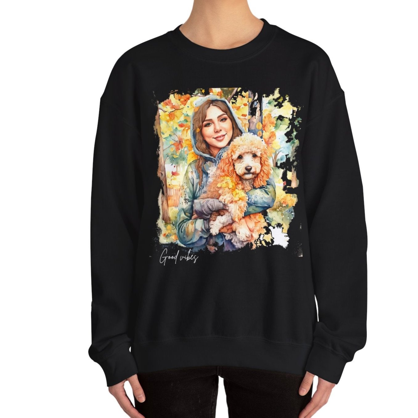 Personalized Unisex Sweatshirt with Your Photo and Text in Watercolor Style - motivational sweatshirt