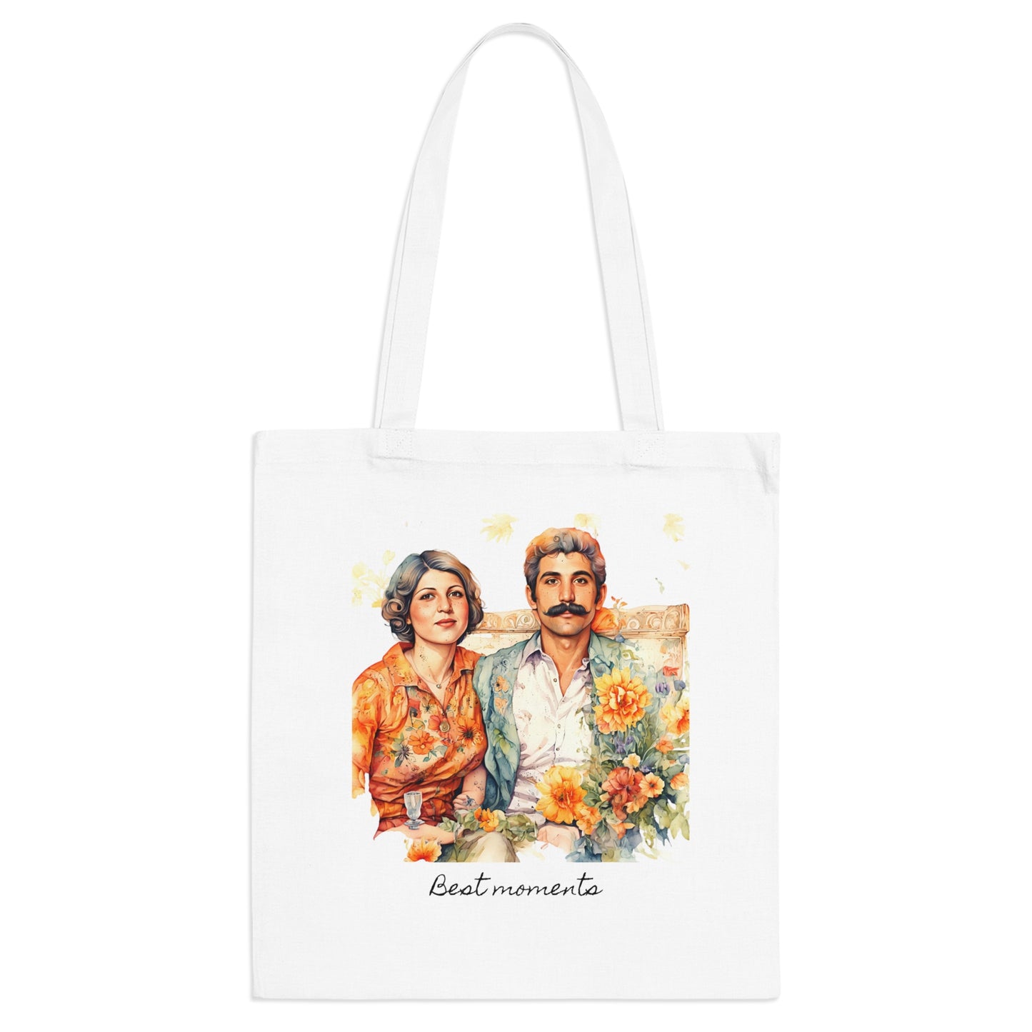 Customized tote bag with your photo and note