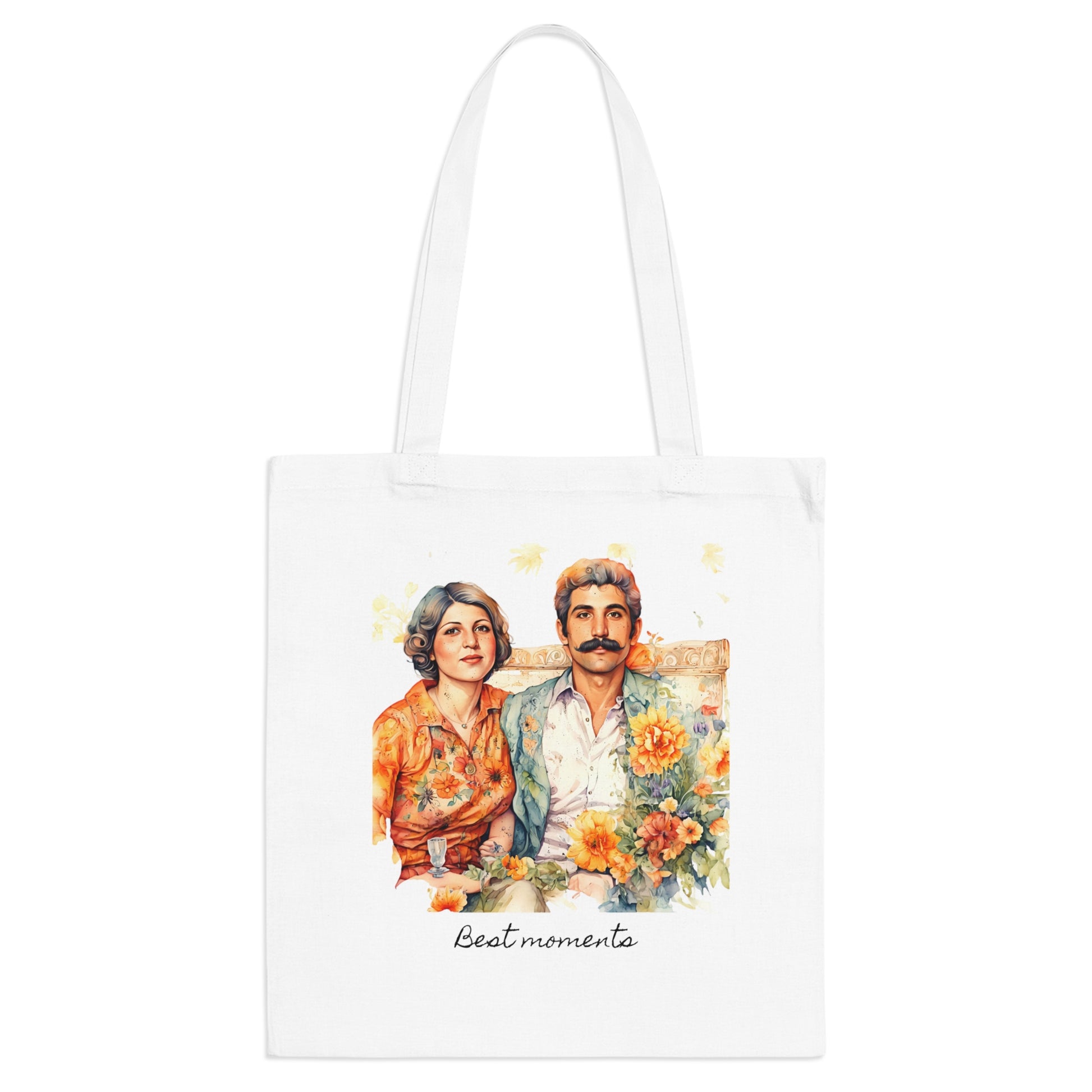 Customized tote bag with your photo and note