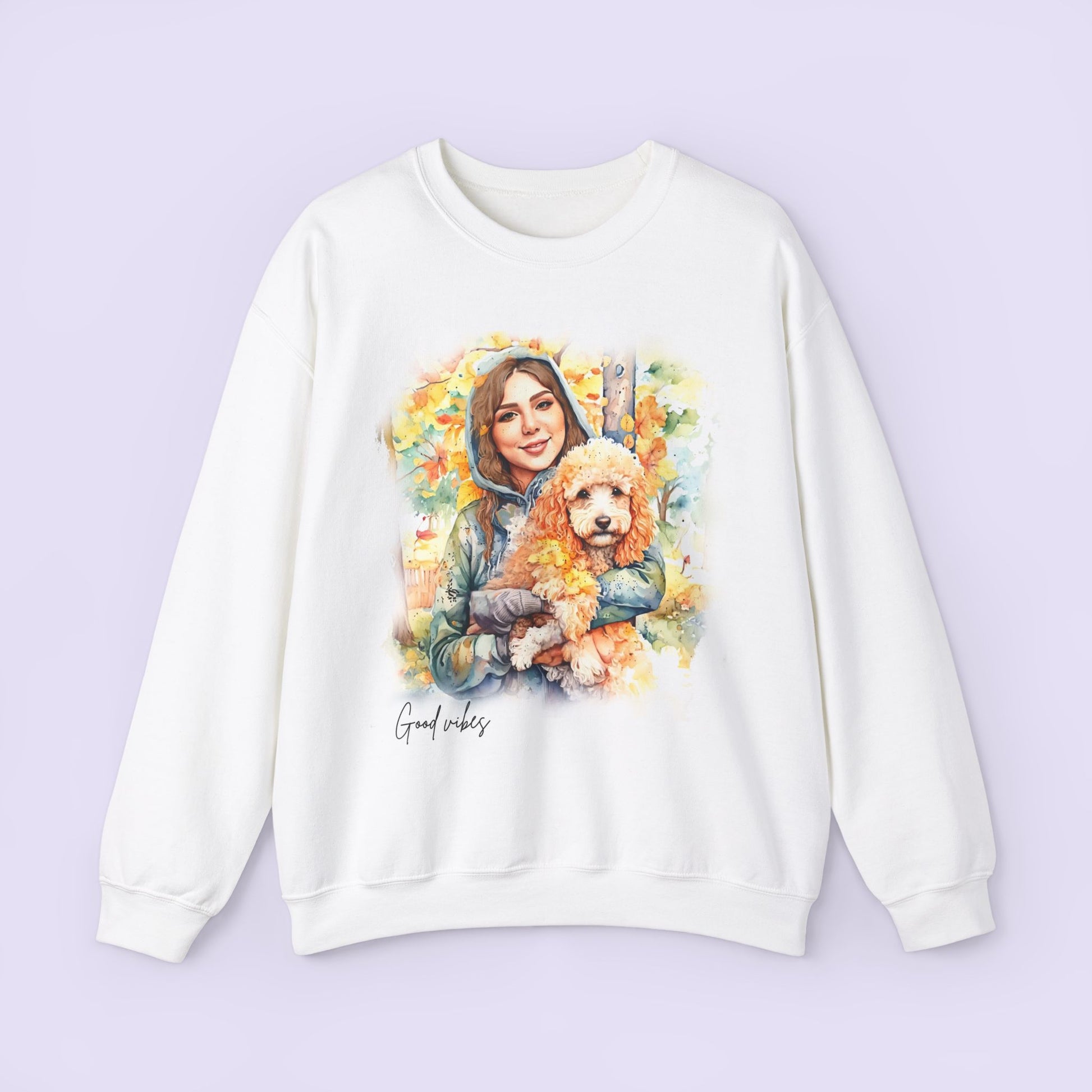 Personalized Unisex Sweatshirt with Your Photo and Text in Watercolor Style - motivational sweatshirt