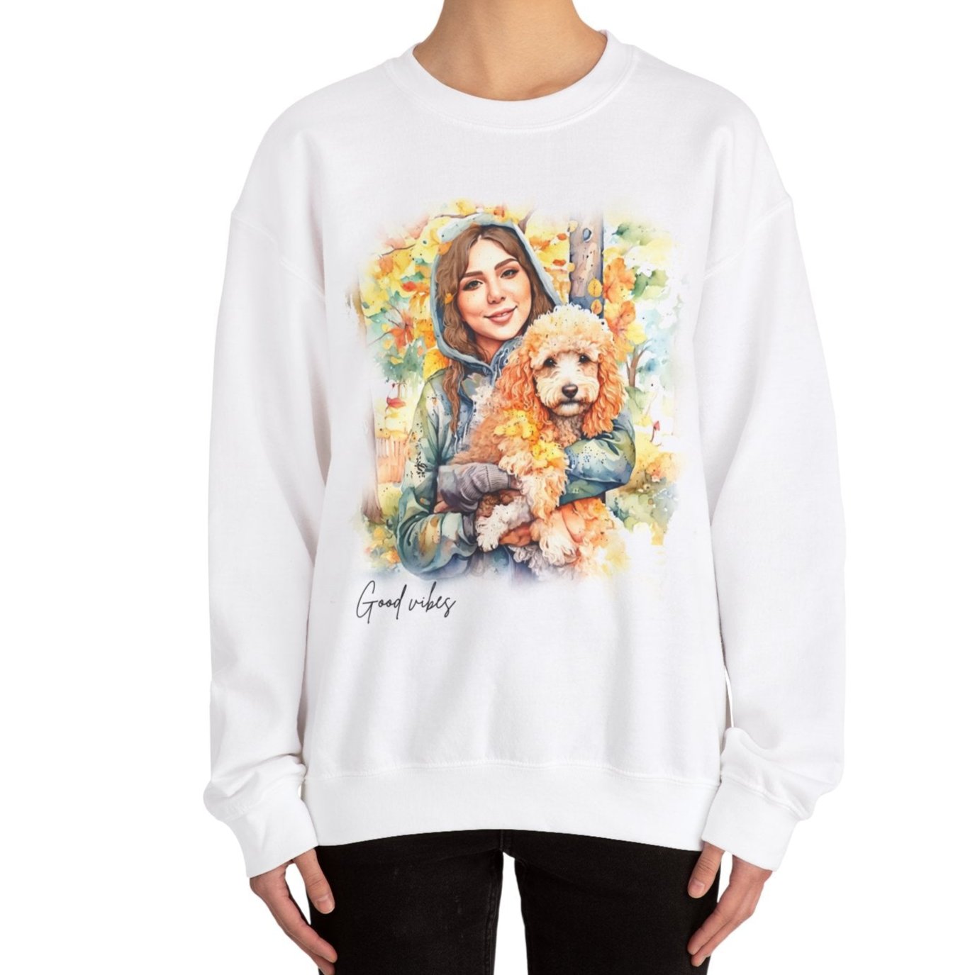 Personalized Unisex Sweatshirt with Your Photo and Text in Watercolor Style - motivational sweatshirt