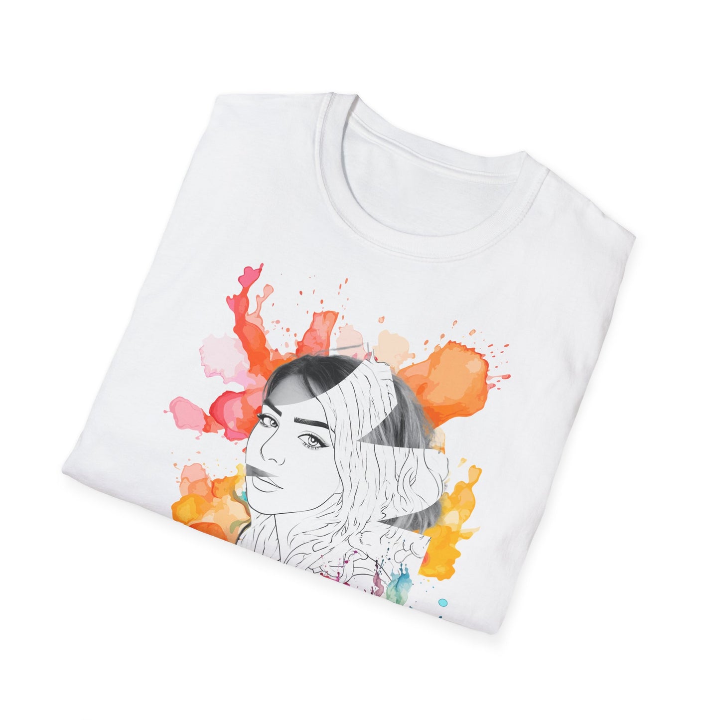 🎨 Personalized Women's T-Shirt – Mixed Photo & Sketch Design 🌸👗