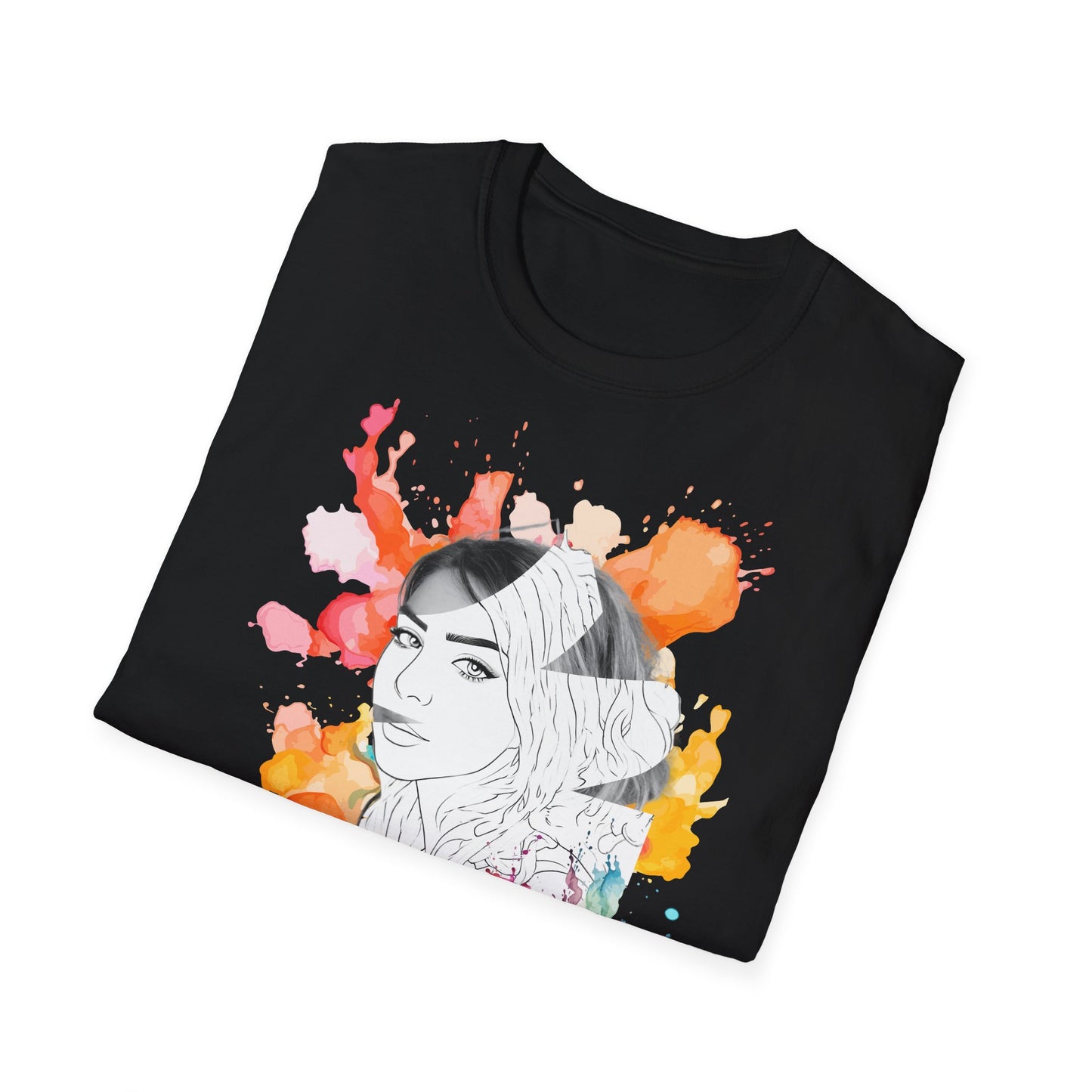 🎨 Personalized Women's T-Shirt – Mixed Photo & Sketch Design 🌸👗