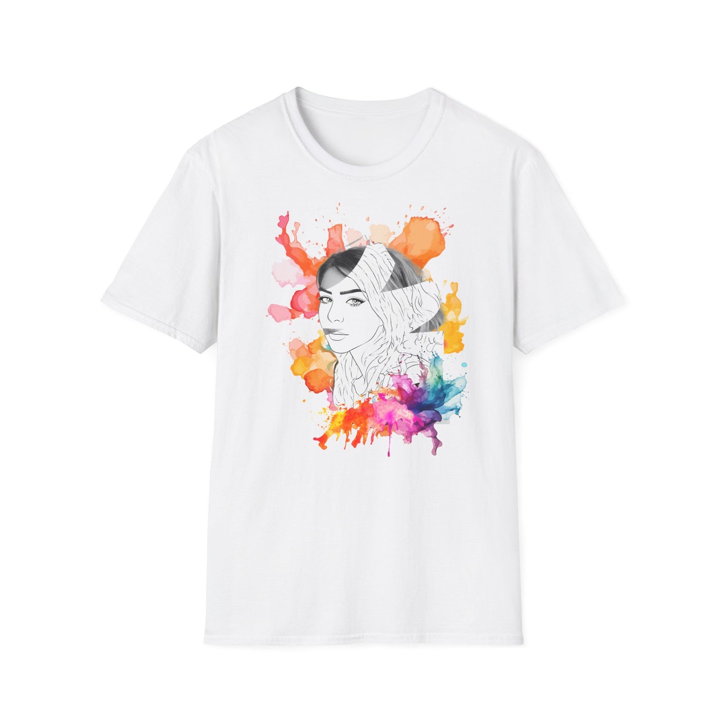 🎨 Personalized Women's T-Shirt – Mixed Photo & Sketch Design 🌸👗