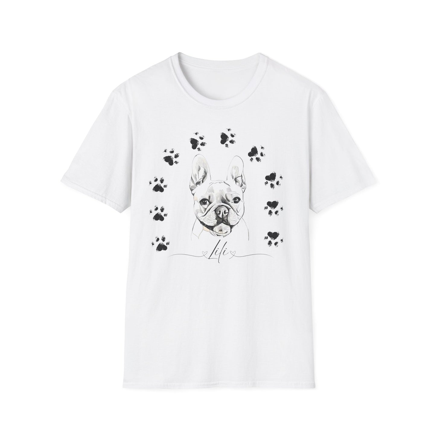 🐾 Personalized Unisex Soft-style T-shirt - Sketch Style With Your Pet's Photo and Name 🎨🐶🐱