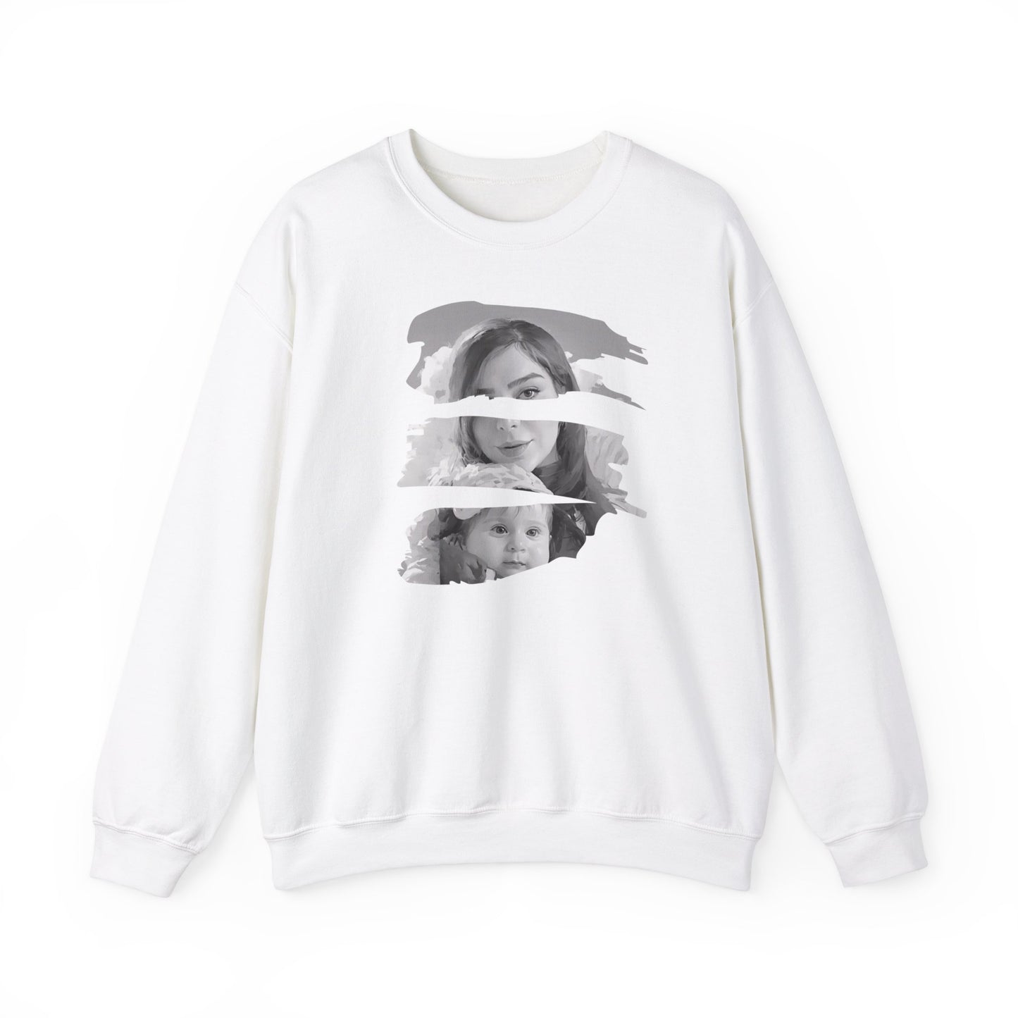 Personalized Unisex Crewneck Sweatshirt - Monochrome Oil Paint Style🎨👕