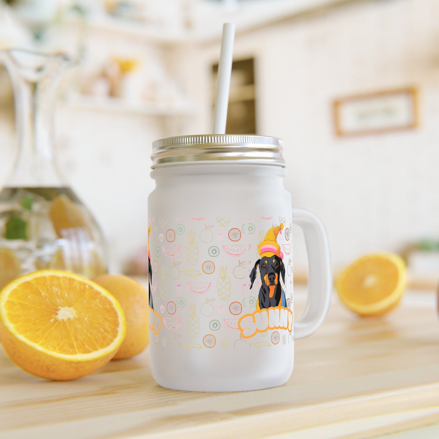 Personalized Jar For Soft Drinks With Your Dog Photo and Name