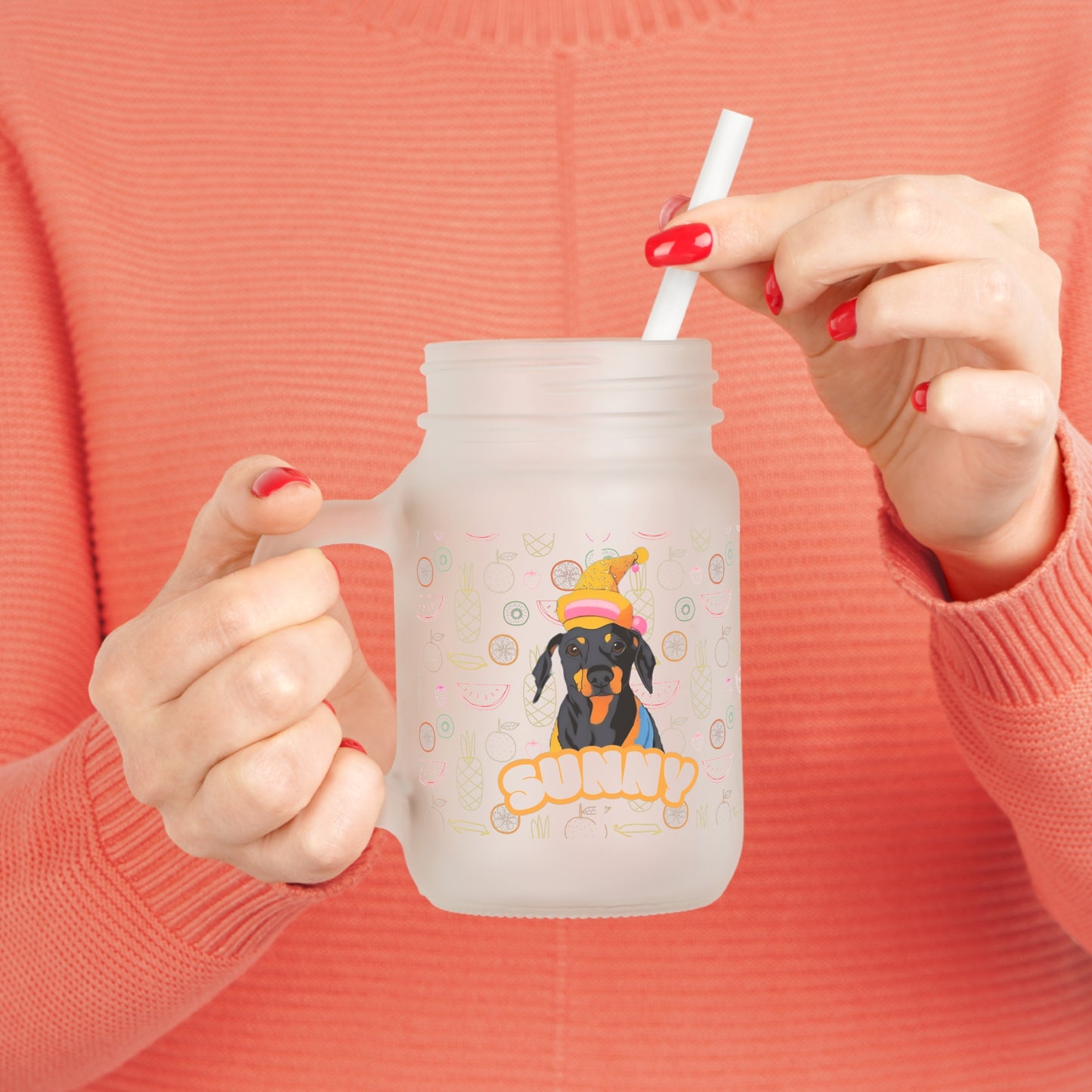 Personalized Jar For Soft Drinks With Your Dog Photo and Name