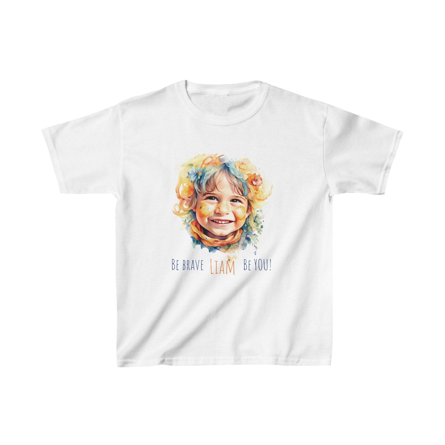 Personalized Unisex Water Color Shirt For Kids - With Their Photo and Name