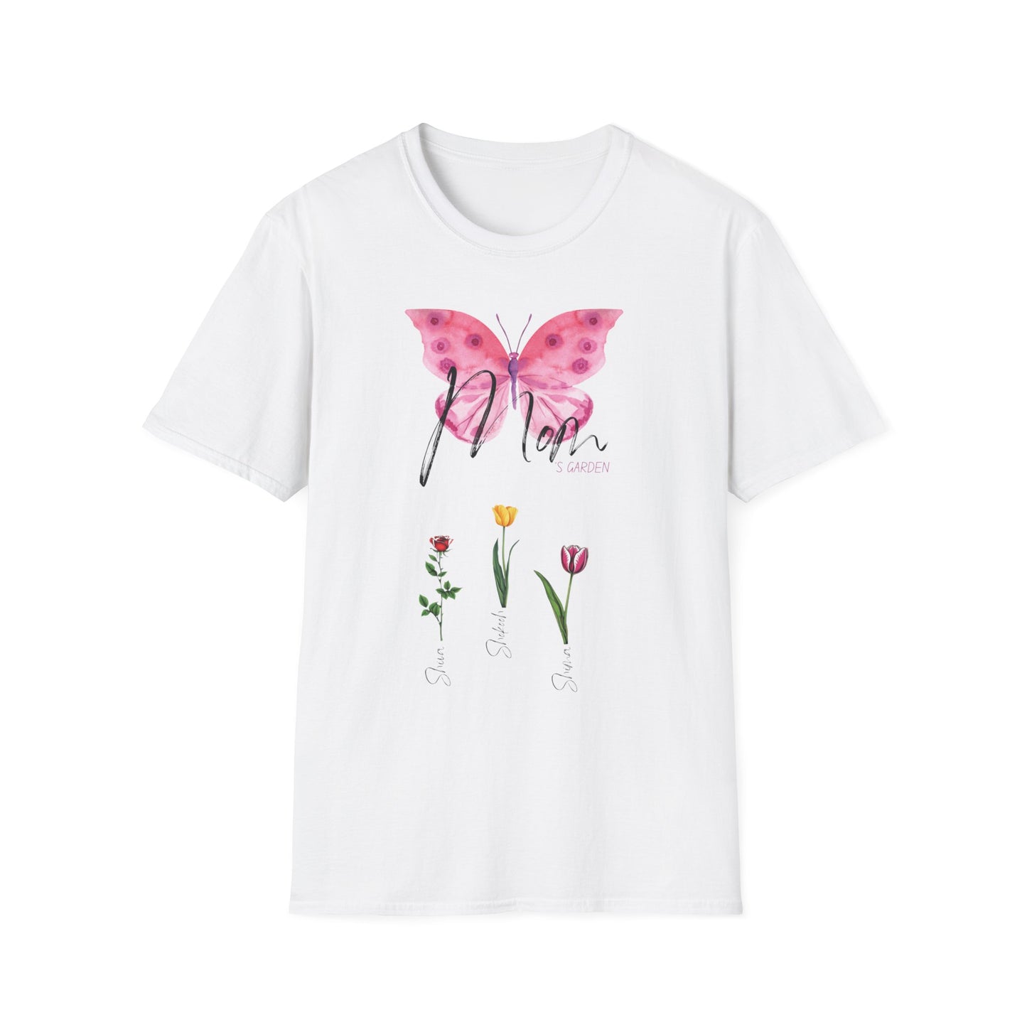 🦋 Mother's Day T-Shirt: Customized with Children's Names - Up to 5 Names 🌸