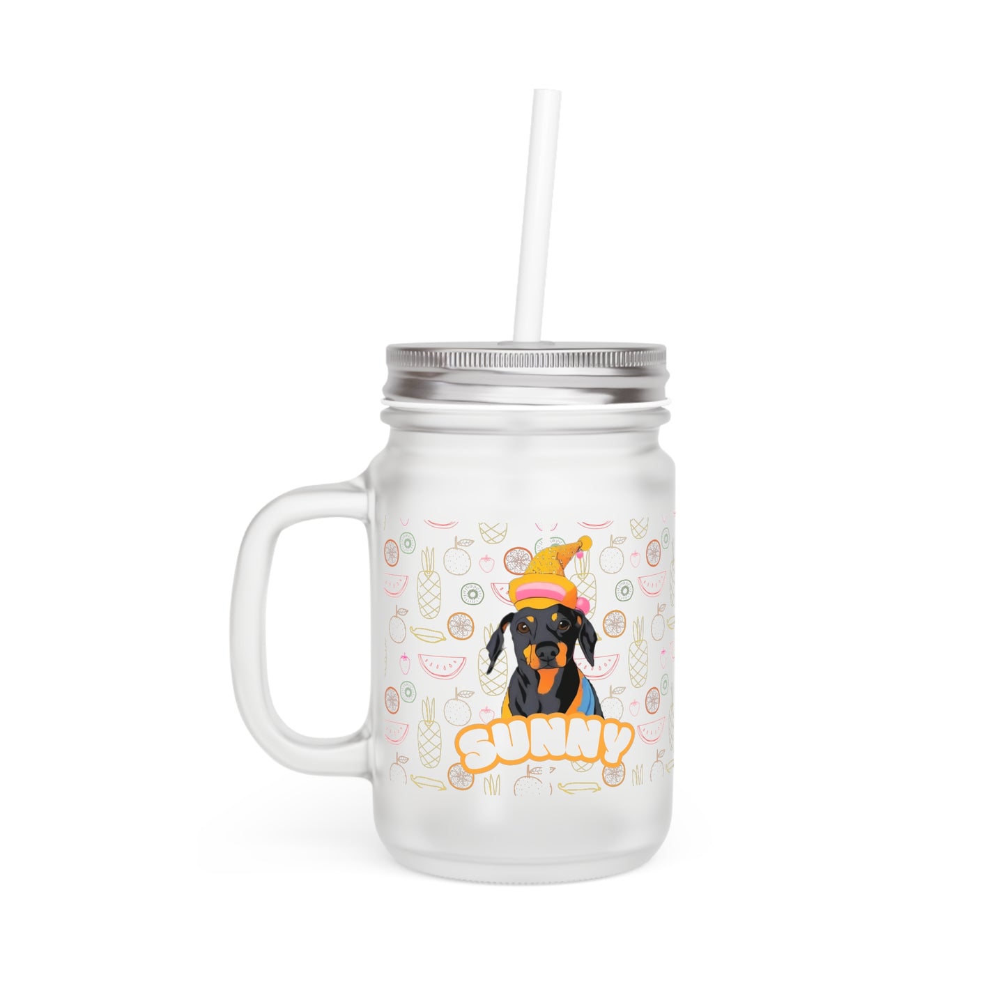 Personalized Jar For Soft Drinks With Your Dog Photo and Name