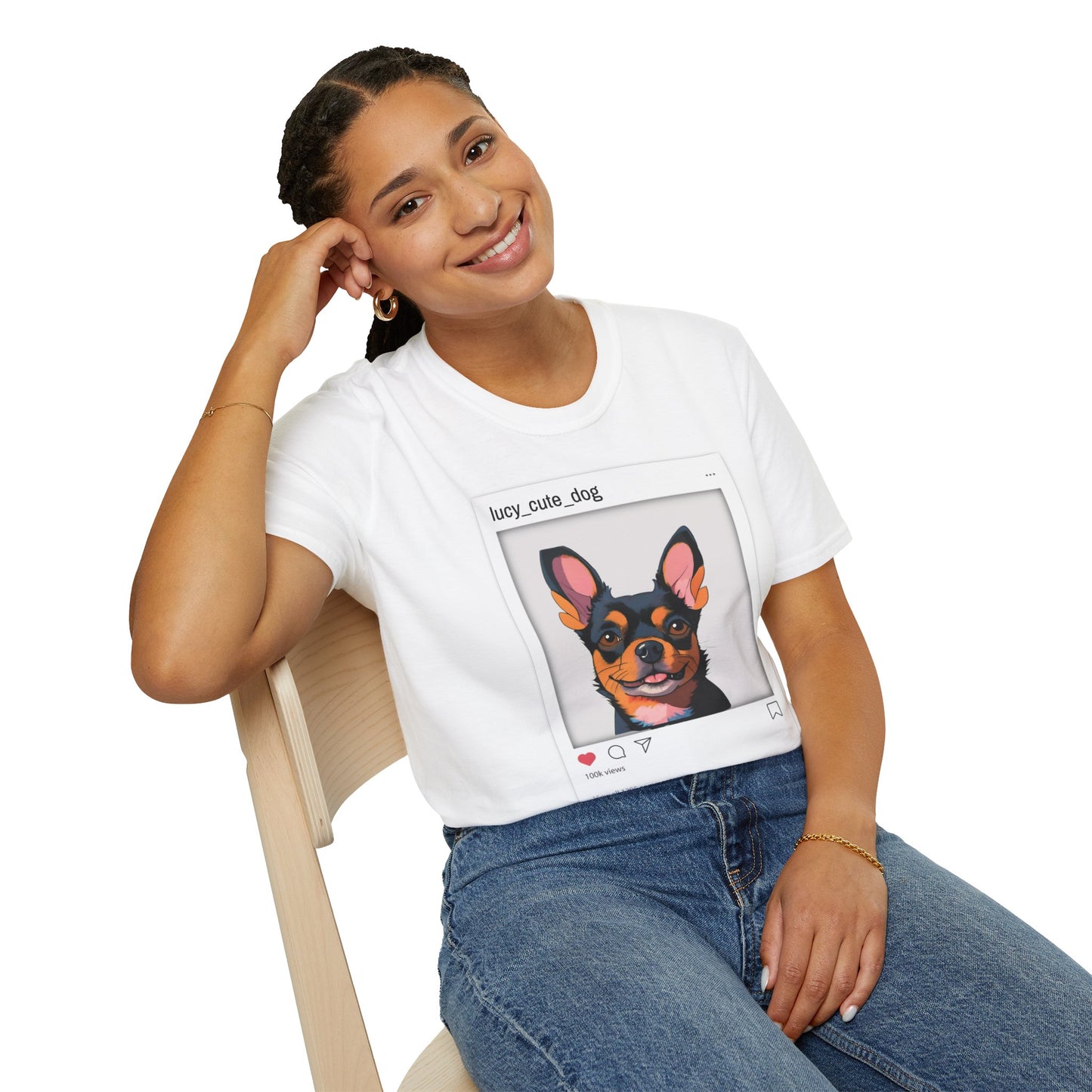 🐾 Customized Unisex T-Shirt with Your Dog – Instagram Model! 📸