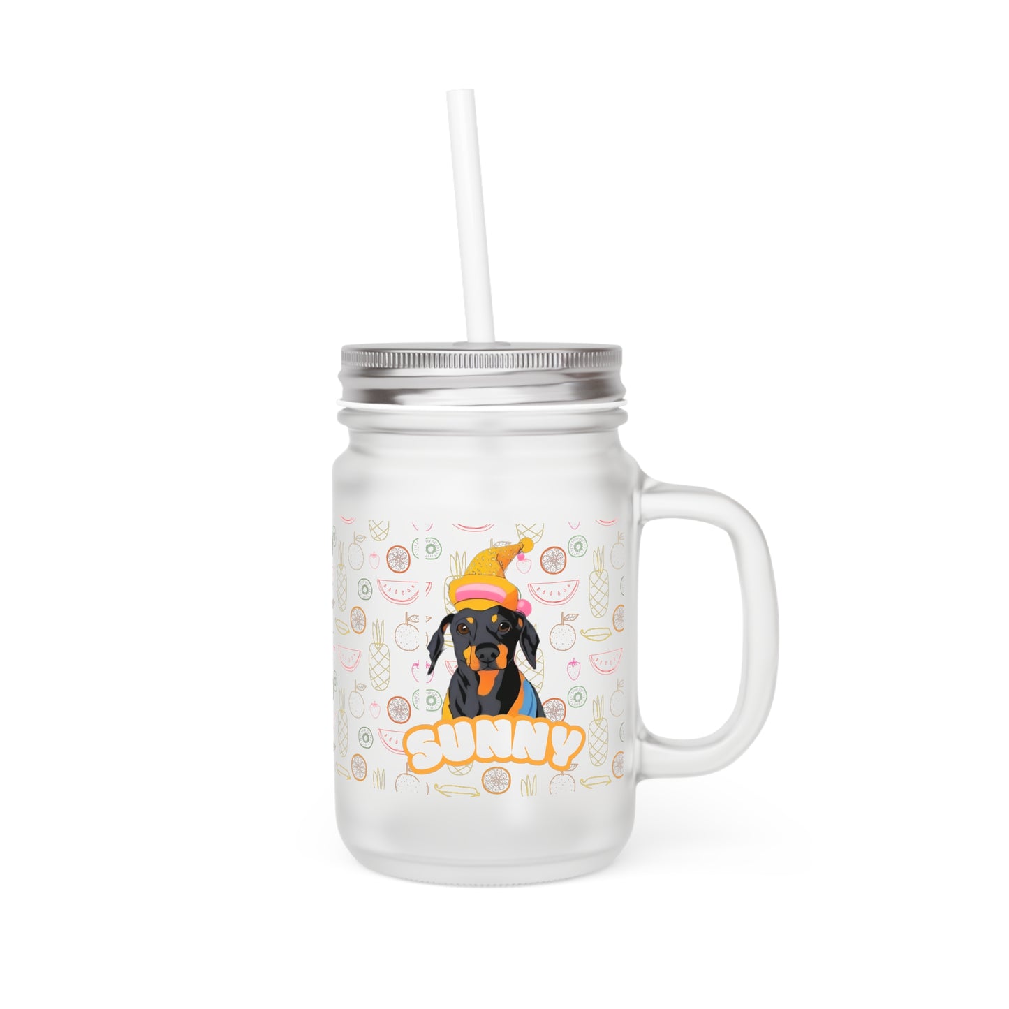 Personalized Jar For Soft Drinks With Your Dog Photo and Name