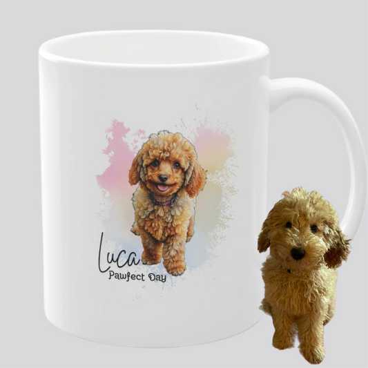 Personalized Dog Mug with Custom Watercolor Portrait – Pawfect Time