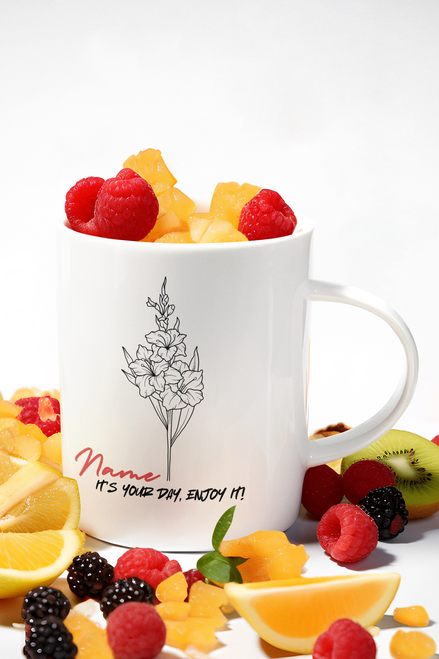 🎉 Happy Birthday Mug - Personalized with Name, Note, and Birth Month Flower 🌸🎂