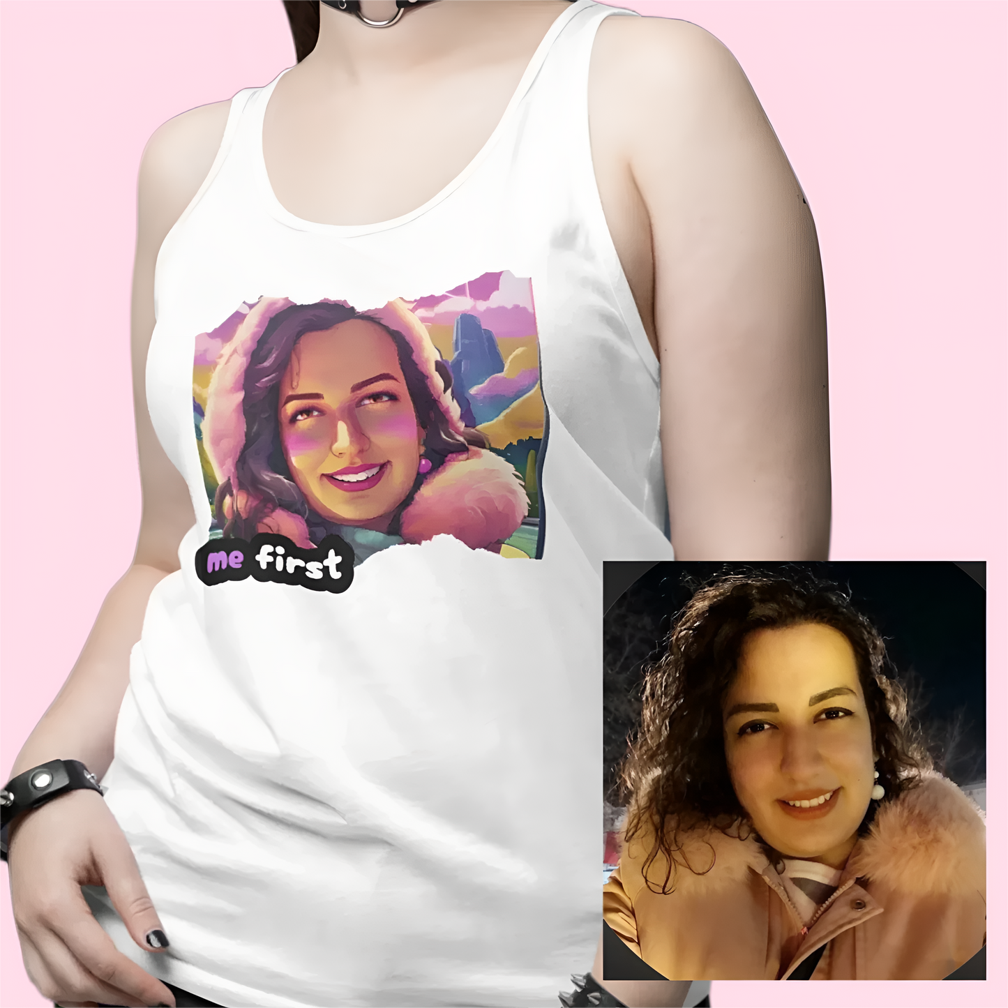 🌈 Personalized Women’s Jersey Tank - Psychedelic Art with Your Photo 🌀🎨