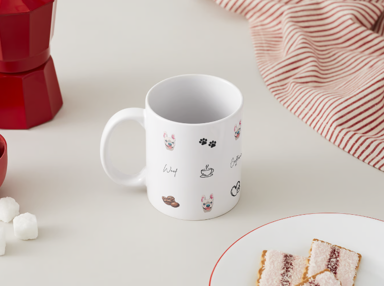 🐾 Woof &amp; Brew - Customized Mug with Your Dog's Photo 🐶☕