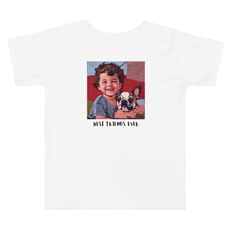 🎨 Kids' Shirt - Your Child's Photo into Wearable Art - Customized with Photo and Name in Yarn Style 🧶👕