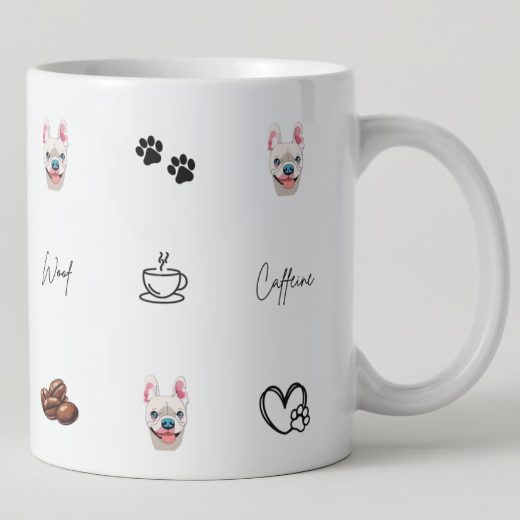 🐾 Woof &amp; Brew - Customized Mug with Your Dog's Photo 🐶☕