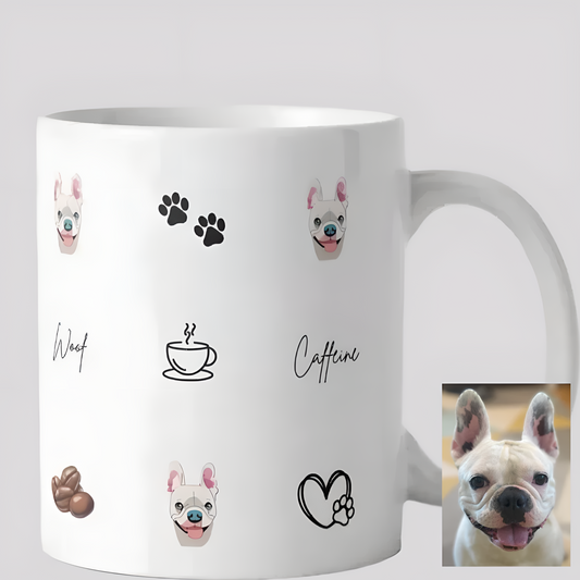 🐾 Woof &amp; Brew - Customized Mug with Your Dog's Photo 🐶☕