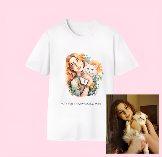 🎨 Short Sleeve T-Shirt: Turn Your Photos into Wearable Art - Watercolor Style 🖼️✨